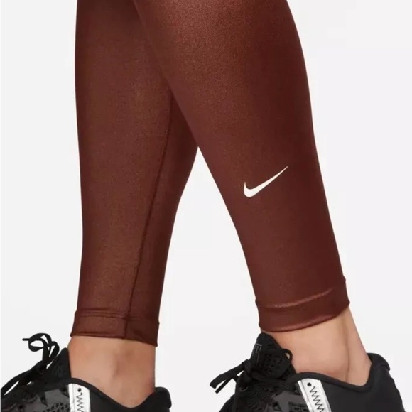 Women’s‎ L Nike One Shine Bronze Full Length Leggings - Picture 3 of 11